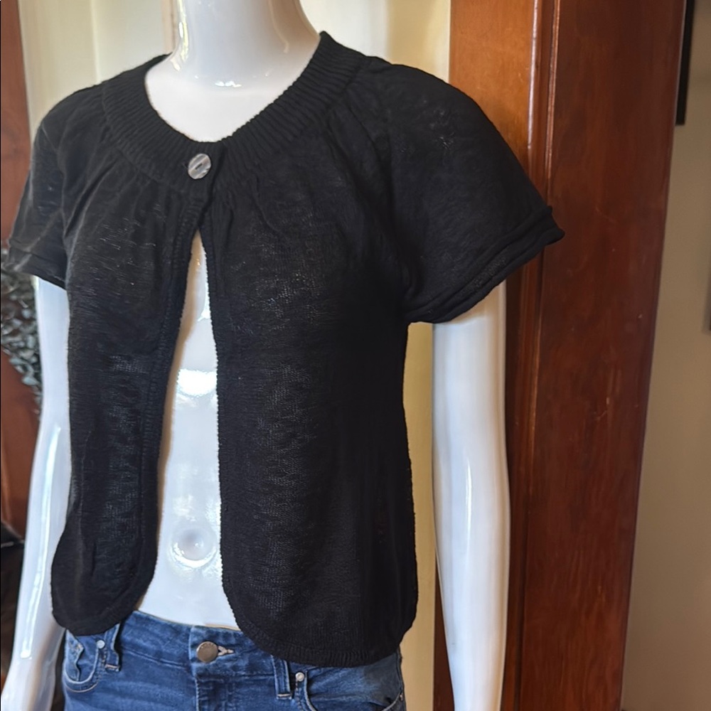 NWT Style&Co size small Black Short Sleeve Cardigan